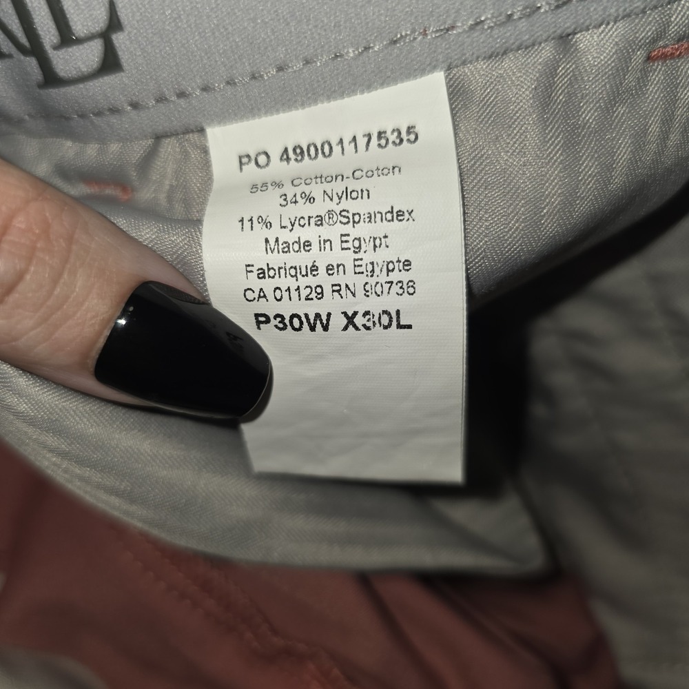 Lauren Ralph Lauren Mens 30/30 Pink Ultraflex Blk Label Dress Pants Performance - Picture 3 of 8